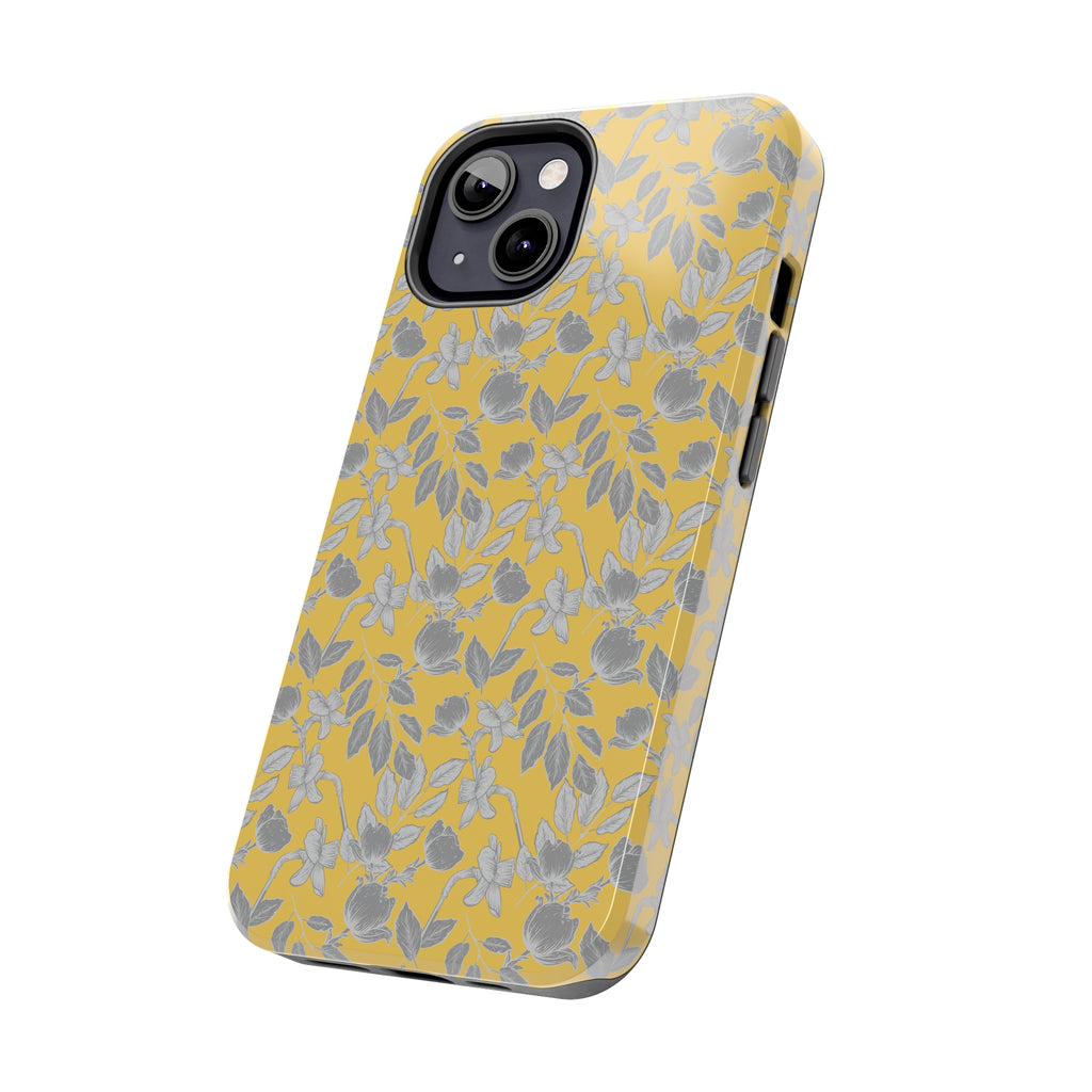 Yellow Floral Tough Phone Case - 2024