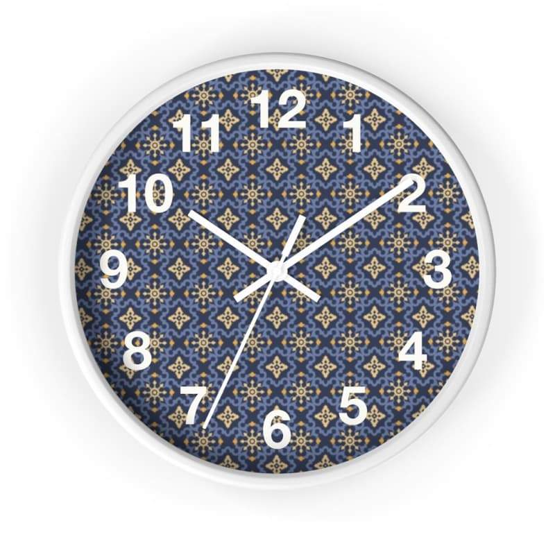 Matteo Wall Clock - 10 / White / White - Home Decor Art & Wall Decor, Black, Blue, Clock, Geometric 